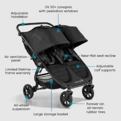Baby Jogger City Mini 2 Double Baby Stroller, Jet -Baby Product Specialty Store 1131655