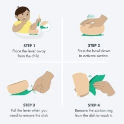 Avanchy Bamboo Suction Baby Feeding Bowl & Spoon Set -Baby Product Specialty Store Avanchy Baby Bamboo Stay Put Suction Bowl Spoon Step follow