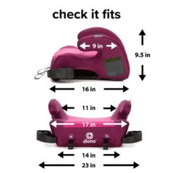 Diono Solana 2 Latch, XL Space Backless Booster Seat 17 Diono Solana 2 Latch, XL Space Backless Booster Seat -Baby Product Specialty Store Diono Solana 2 Latch XL Space Backless Booster Seat Pink 6
