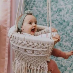 Finn & Emma Handmade Organic Cotton Macrame Baby Swing