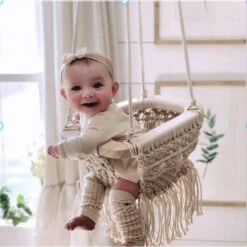 Finn & Emma Handmade Organic Cotton Macrame Baby Swing -Baby Product Specialty Store Finn Emma Handmade Organic Cotton Macrame Baby Swing 3