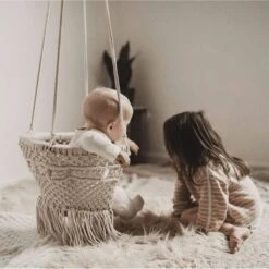 Finn & Emma Handmade Organic Cotton Macrame Baby Swing -Baby Product Specialty Store Finn Emma Handmade Organic Cotton Macrame Baby Swing 5