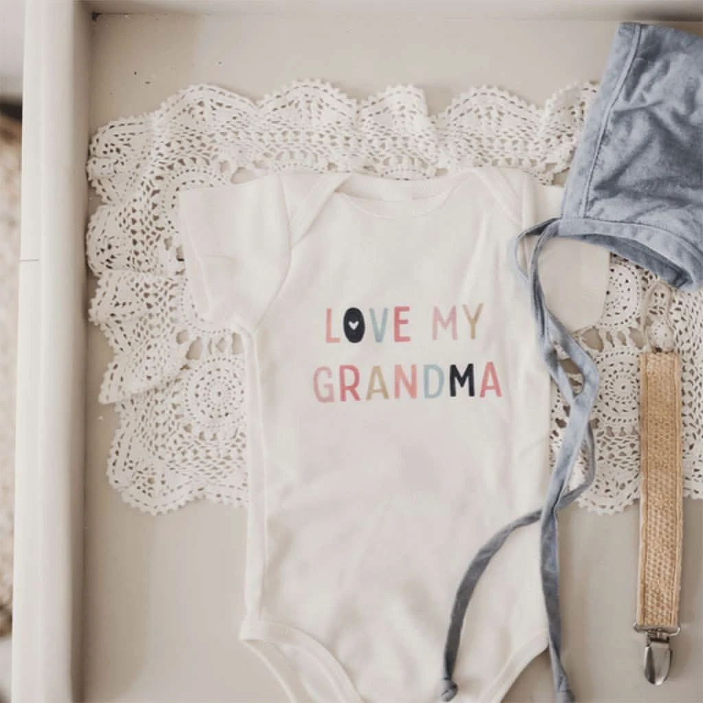 Finn & Emma Short Sleeve Graphic Bodysuit, Love Grandma 4 Finn & Emma Short Sleeve Graphic Bodysuit, Love Grandma - Image 2