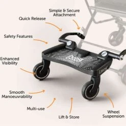 Lascal BuggyBoard Maxi, Black 10 Lascal BuggyBoard Maxi, Black -Baby Product Specialty Store Lascal BuggyBoard Maxi Features 1