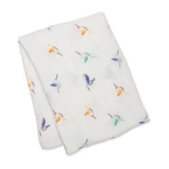 Lulujo Bamboo Swaddle, Hummingbirds 9 Lulujo Bamboo Swaddle, Hummingbirds -Baby Product Specialty Store Lulujo Bamboo Swaddle Hummingbirds 3