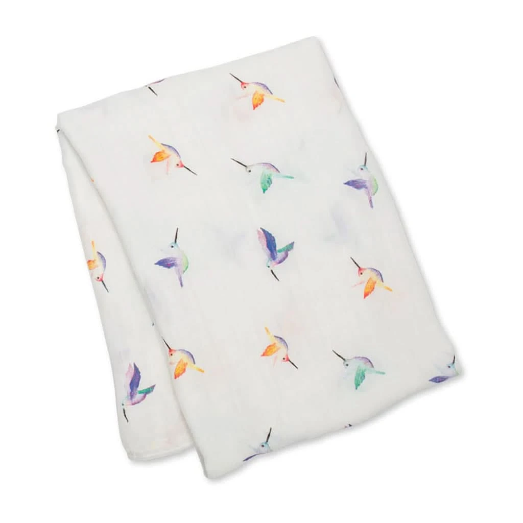 Lulujo Bamboo Swaddle, Hummingbirds 5 Lulujo Bamboo Swaddle, Hummingbirds - Image 3