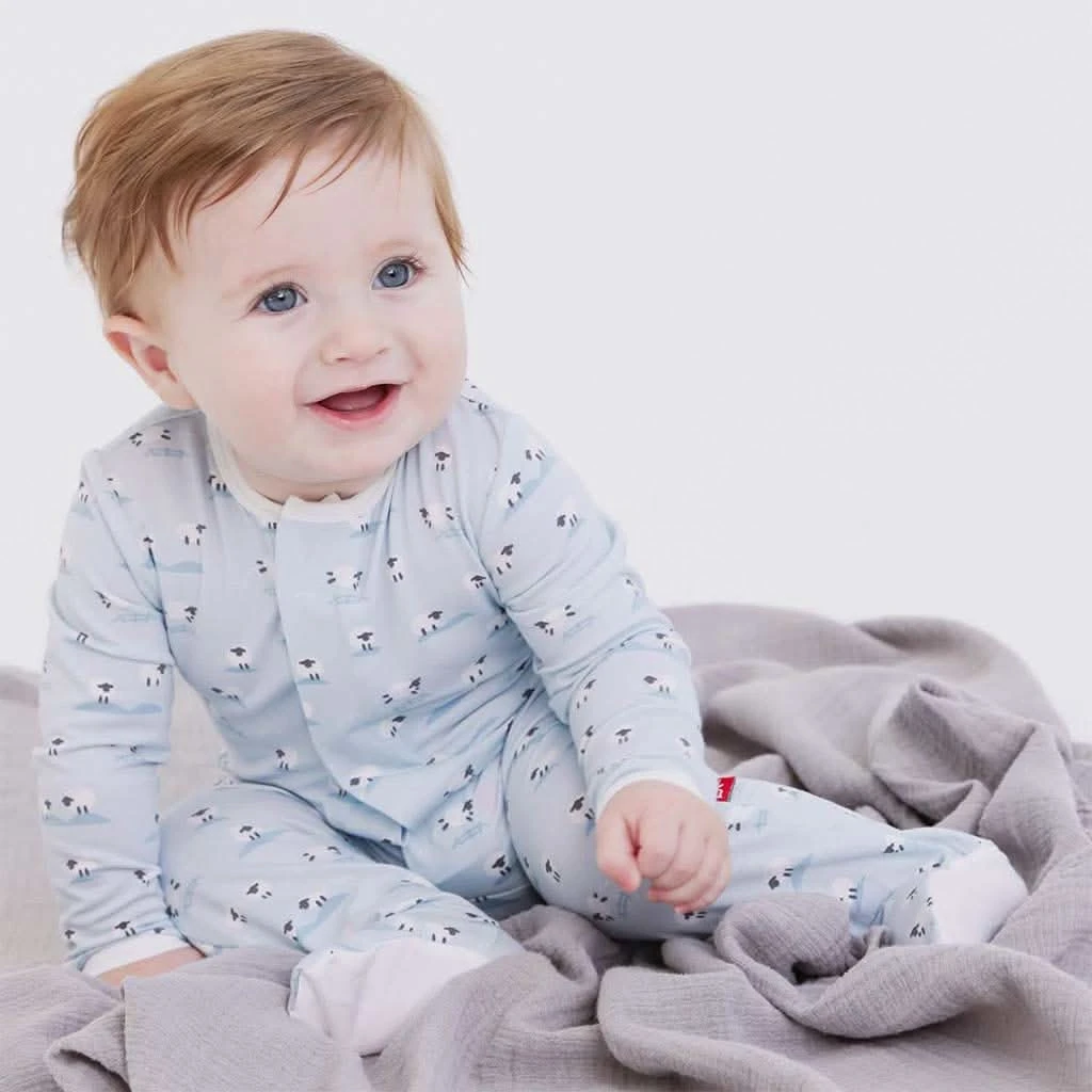 Magnetic Me BAA BAA Baby Modal Footie, Blue 4 Magnetic Me BAA BAA Baby Modal Footie, Blue - Image 2