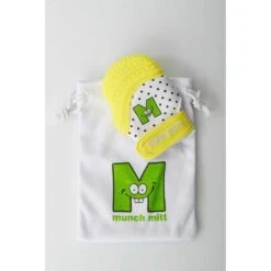 Munch Mitt Teething Mitten -Baby Product Specialty Store Munch Mitt Teething Mitten Yellow with bag