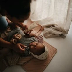 Mushie Rainbow Silicone Teether, Mauve -Baby Product Specialty Store Mushie Rainbow Silicone Teether Mauve 4