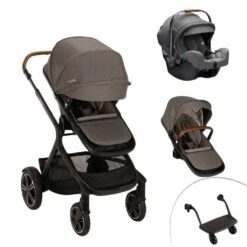 Nuna Demi Next Double Stroller + Rider Board + PIPA RX Travel System 33 Nuna Demi Next Double Stroller + Rider Board + PIPA RX Travel System -Baby Product Specialty Store Nuna Demi Next Double Stroller Rider Board PIPA RX Travel System Granite