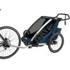 Thule Chariot Cross Double 2-Seat Multisport Trailer & Stroller -Baby Product Specialty Store Thule Chariot Cross Double 2 Seat Majolic Blue 4