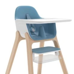 UPPAbaby Ciro High Chair -Baby Product Specialty Store UPPAbaby Ciro High Chair Caleb Steel Blue Rotating Footrest view