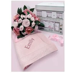 Babyblooms Luxury Rose Baby Clothes Bouquet And Personalized Baby Blanket -Baby Product Specialty Store babyblooms luxury rose baby clothes bouquet and personalized baby blanketbbcbqcblp02anb babyanb baby 671799