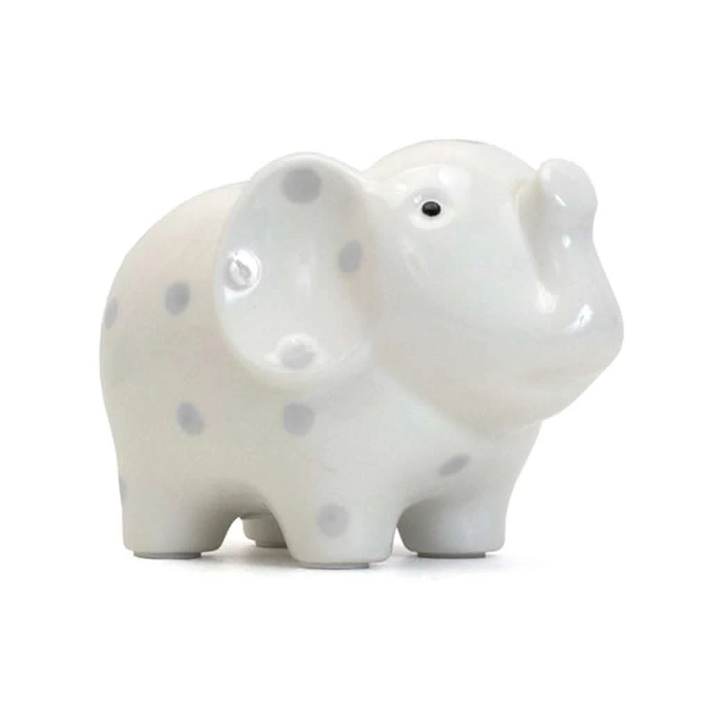Child To Cherish White With Grey Polka Dots Elephant Bank 4 Child To Cherish White With Grey Polka Dots Elephant Bank - Image 2