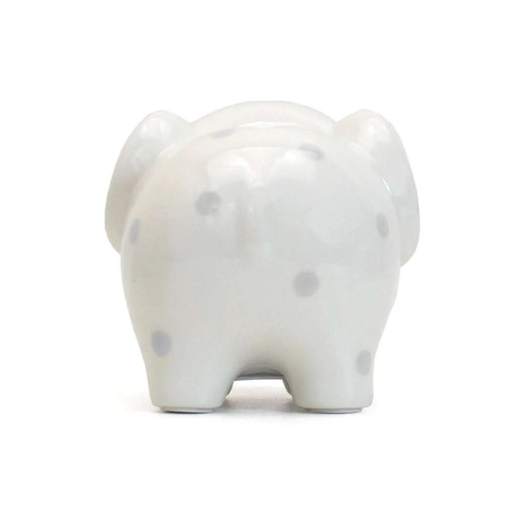 Child To Cherish White With Grey Polka Dots Elephant Bank 7 Child To Cherish White With Grey Polka Dots Elephant Bank - Image 5