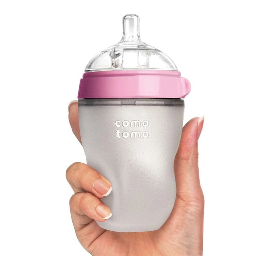 Comotomo Natural Feel Baby Bottle, Pink, 8-Ounce 4 Comotomo Natural Feel Baby Bottle, Pink, 8-Ounce - Image 2