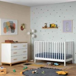 DaDaDa Lala Little 3-Drawer Dresser, White / Red Oak -Baby Product Specialty Store dadada lala little 3 drawer dresser white red oak available septemberdad44061anb babyanb baby 618896