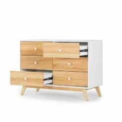 DaDaDa Merry 6-Drawer Dresser, White / Natural 9 DaDaDa Merry 6-Drawer Dresser, White / Natural -Baby Product Specialty Store dadada merry 6 drawer dresser white naturaldad408231anb babyanb baby 892670