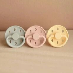 Frigg Natural Rubber Pacifier Moon Phase, Blush -Baby Product Specialty Store frigg natural rubber pacifier moon phase blushfrigbmp06anb babyanb baby 854952