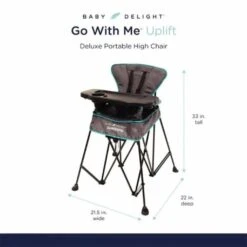 Go With Me Uplift Deluxe Portable High Chair, Grey / Teal 9 Go With Me Uplift Deluxe Portable High Chair, Grey / Teal -Baby Product Specialty Store go with me uplift deluxe portable high chair grey tealgwmbd05180anb babyanb baby 506004