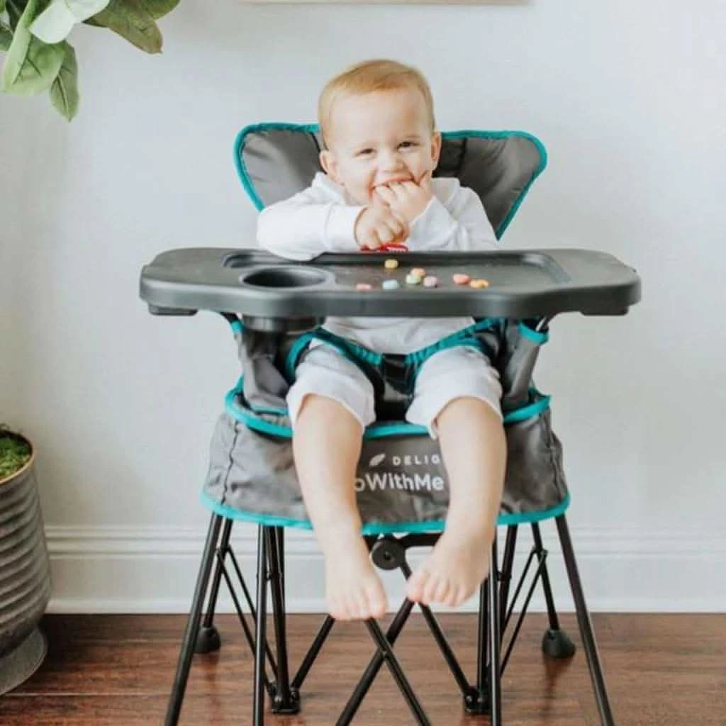 Go With Me Uplift Deluxe Portable High Chair, Grey / Teal 4 Go With Me Uplift Deluxe Portable High Chair, Grey / Teal - Image 2