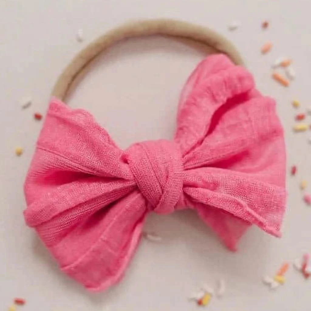 Golden Dot Lane Ruffle Frilly Petite Bow Headband 5 Golden Dot Lane Ruffle Frilly Petite Bow Headband - Image 3