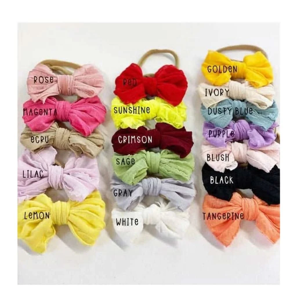 Golden Dot Lane Ruffle Frilly Petite Bow Headband 3 Golden Dot Lane Ruffle Frilly Petite Bow Headband