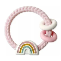 Itzy Ritzy Silicone Teether With Rattle -Baby Product Specialty Store itzy ritzy silicone teether with rattle pink rainbowirsr3003banb babyanb baby 815828