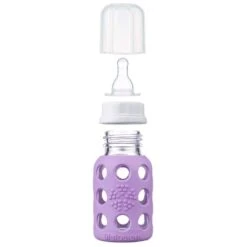 Life Factory Glass Baby Bottle Lavender, 4 Oz. -Baby Product Specialty Store life factory glass baby bottle lavender 4 ozlf814943021936anb babyanb baby 319197