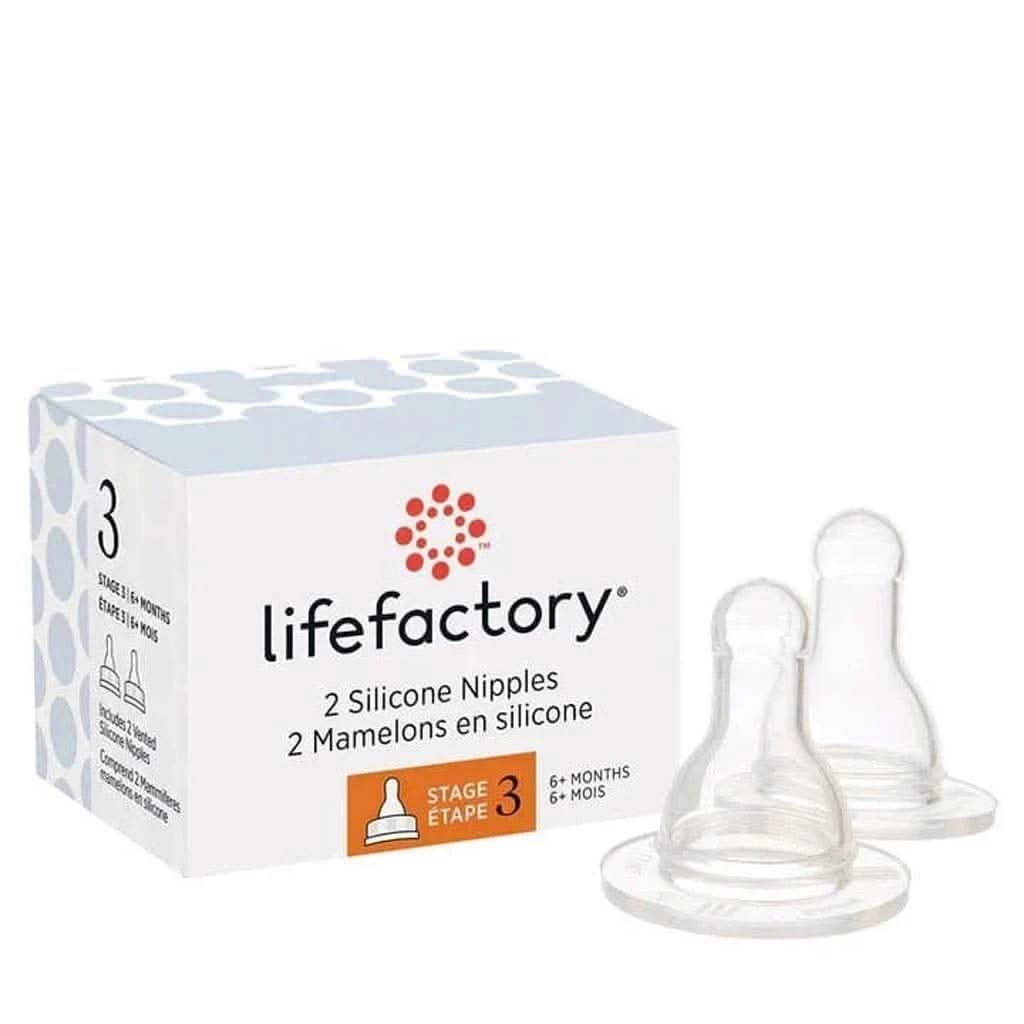 Lifefactory Stage 3 Baby Bottle Nipple For 4-Ounce And 9-Ounce, Clear, Pack Of 2 3 Lifefactory Stage 3 Baby Bottle Nipple For 4-Ounce And 9-Ounce, Clear, Pack Of 2