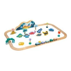 Manhattan Toy T-Rex Express Wooden Train Set