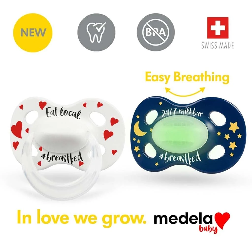 Medela Baby Day & Night Pacifier, Eat Local Design, 2 Pack 5 Medela Baby Day & Night Pacifier, Eat Local Design, 2 Pack - Image 3