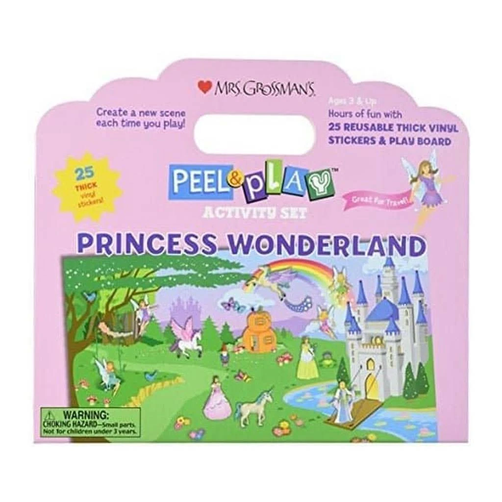 Mrs. Grossman's Princess Wonderland Peel & Play Kids Activity Set Reusable Vinyl 4 Mrs. Grossman's Princess Wonderland Peel & Play Kids Activity Set Reusable Vinyl - Image 2