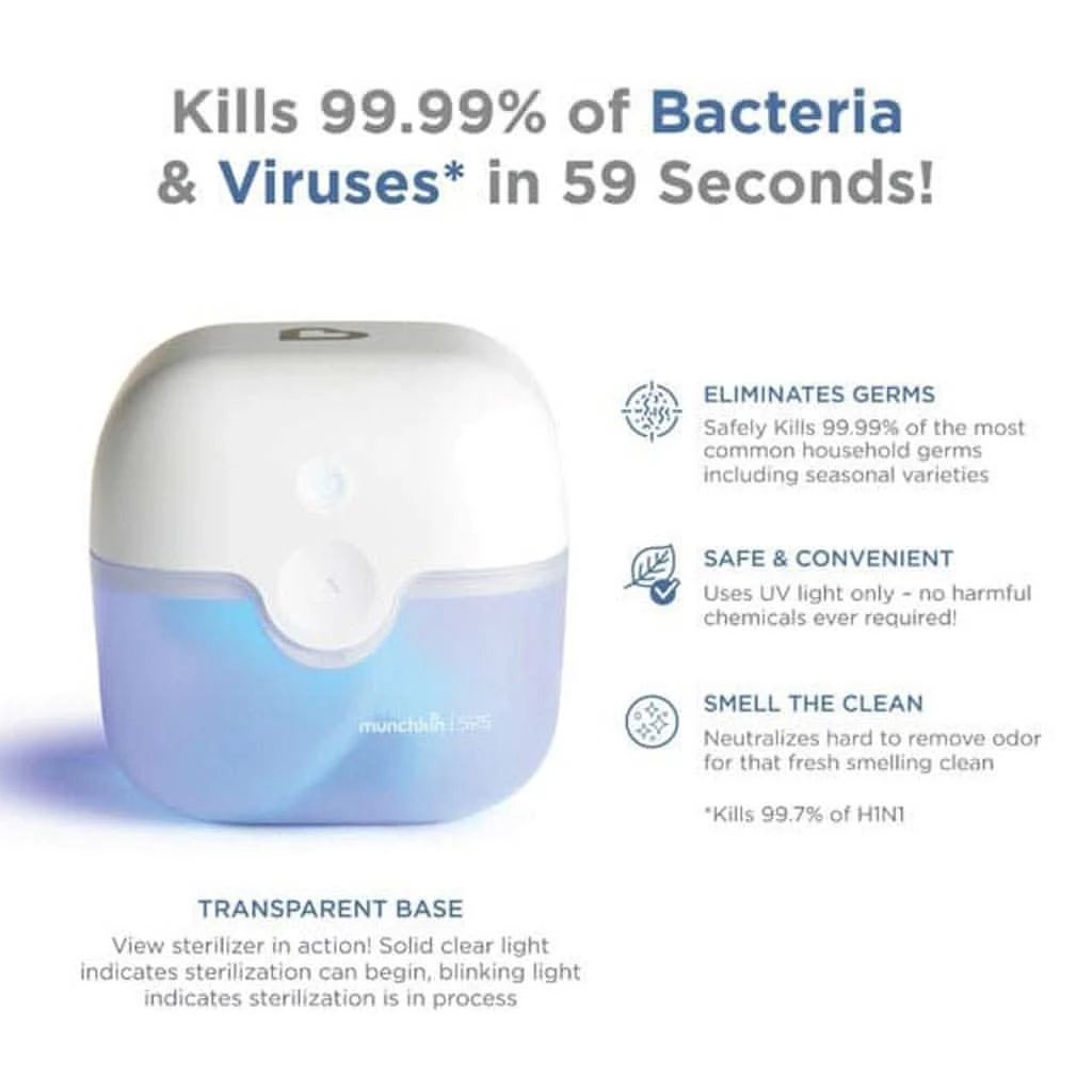 Munchkin 59S Mini Sterilizer Plus Portable UV Sanitizer With Rechargeable Battery 6 Munchkin 59S Mini Sterilizer Plus Portable UV Sanitizer With Rechargeable Battery - Image 4