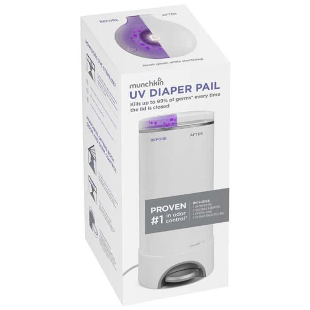 Munchkin UVC Diaper Pail, White 7 Munchkin UVC Diaper Pail, White - Image 5