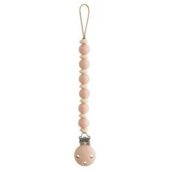 Mushie Luna Silicone Pacifier Clip, Blush