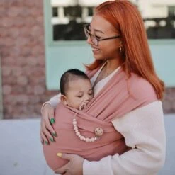 Mushie Luna Silicone Pacifier Clip, Blush -Baby Product Specialty Store mushie luna silicone pacifier clip blushmussmpc4002anb babyanb baby 761819