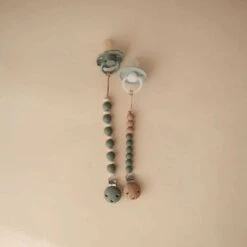 Mushie Luna Silicone Pacifier Clip, Blush -Baby Product Specialty Store mushie luna silicone pacifier clip blushmussmpc4003anb babyanb baby 109187