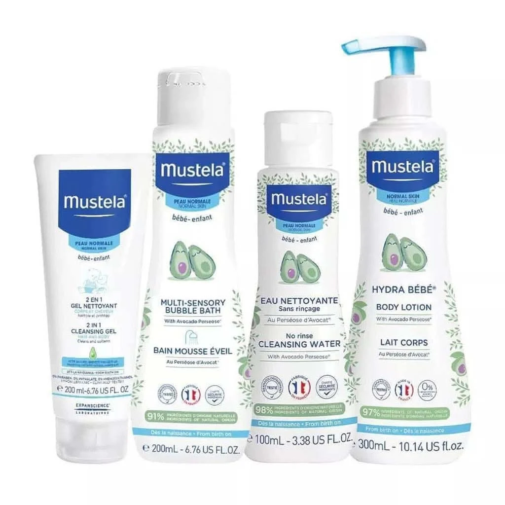 Mustela Baby Bathtime Essentials Gift Set, Natural Baby Skin Care, 4 Items 6 Mustela Baby Bathtime Essentials Gift Set, Natural Baby Skin Care, 4 Items - Image 4