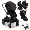 Nuna Demi Next Double Stroller + Rider Board + 2 Bassinets -Baby Product Specialty Store nuna demi next double stroller rider board 2 bassinets caviarnunst17902cvr kit6anb babyanb baby 783367