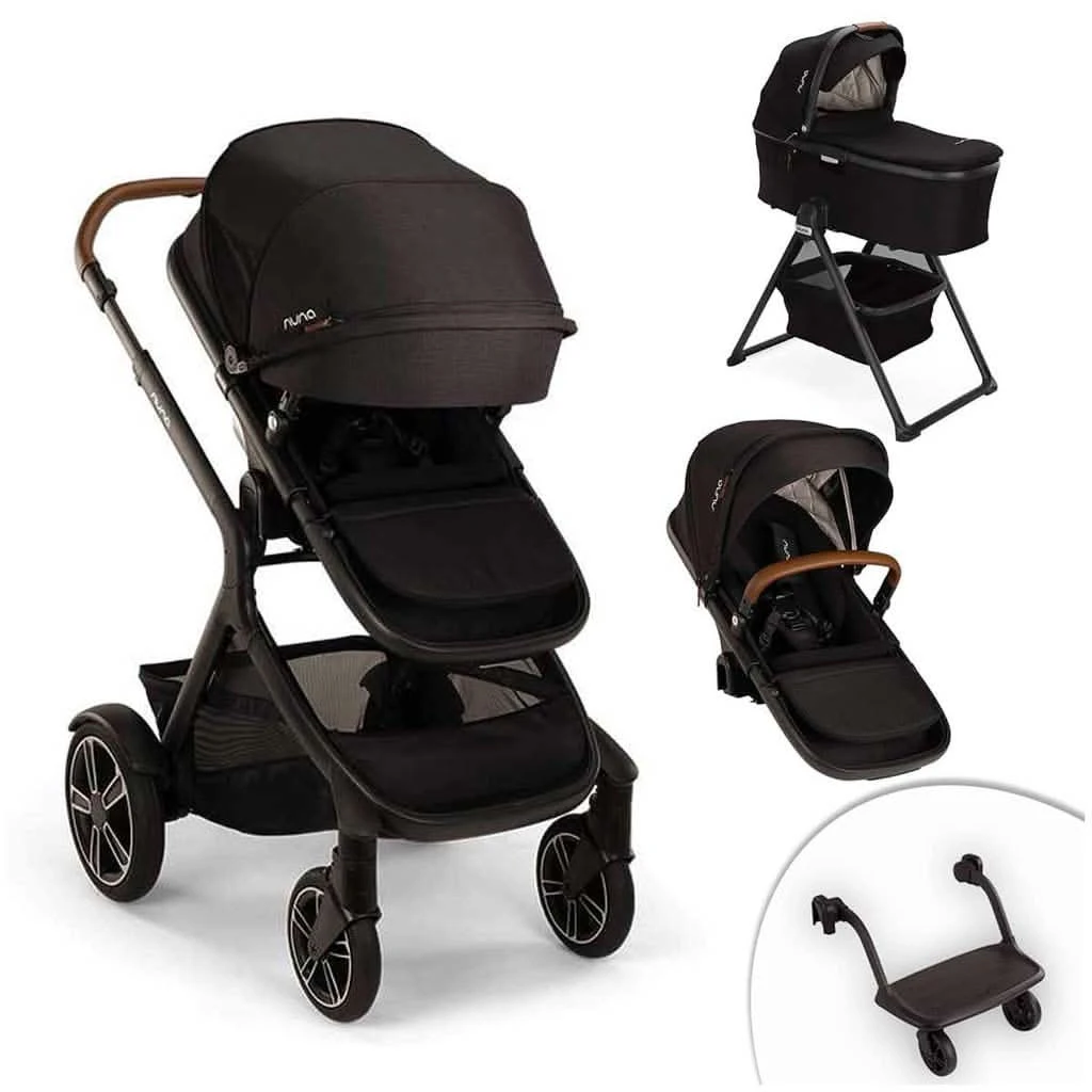 Nuna Demi Next Double Stroller + Rider Board + Bassinet 3 Nuna Demi Next Double Stroller + Rider Board + Bassinet
