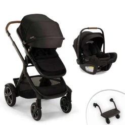 Nuna Demi Next Stroller + Rider Board + PIPA AIRE RX Travel System