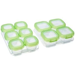 OXO Tot 12-Piece Baby Blocks Food Storage Container, Green -Baby Product Specialty Store oxo tot 12 piece baby blocks food storage container greenoxo6149200 anbanb babyanb baby 645932