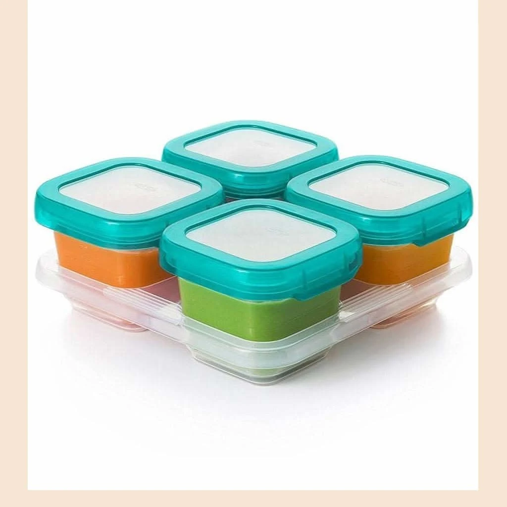 OXO TOT Baby Blocks Freezer Storage Containers - 6 Oz - TEAL 4 OXO TOT Baby Blocks Freezer Storage Containers - 6 Oz - TEAL - Image 2
