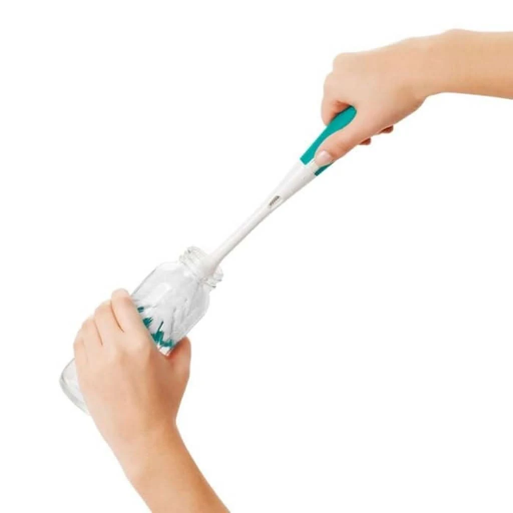 OXO Tot Bottle Brush With Bristled Cleaner, Teal 6 OXO Tot Bottle Brush With Bristled Cleaner, Teal - Image 4