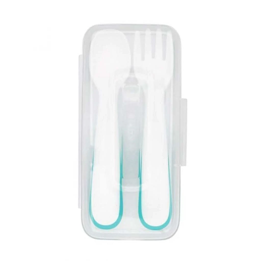 OXO TOT On-the-Go Plastic Fork And Spoon Set With Travel Case 5 OXO TOT On-the-Go Plastic Fork And Spoon Set With Travel Case - Image 3