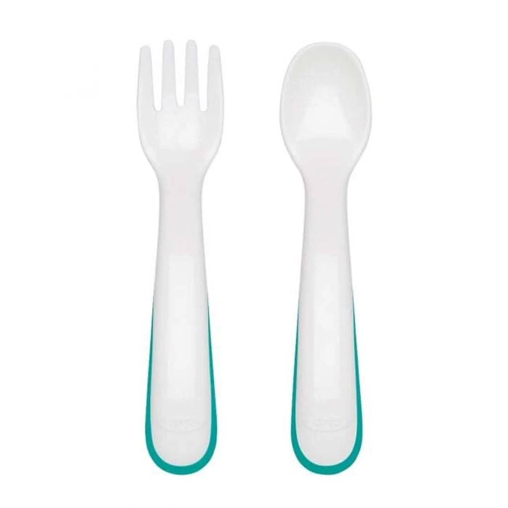 OXO TOT On-the-Go Plastic Fork And Spoon Set With Travel Case 6 OXO TOT On-the-Go Plastic Fork And Spoon Set With Travel Case - Image 4