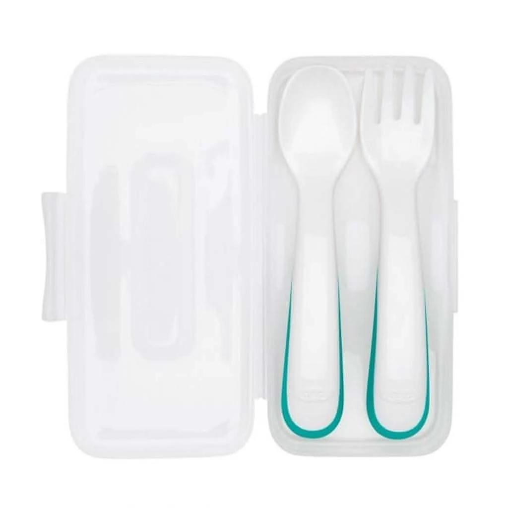 OXO TOT On-the-Go Plastic Fork And Spoon Set With Travel Case 3 OXO TOT On-the-Go Plastic Fork And Spoon Set With Travel Case