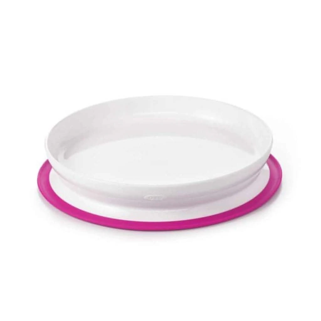 OXO Tot Stick & Stay Plate, Pink 3 OXO Tot Stick & Stay Plate, Pink