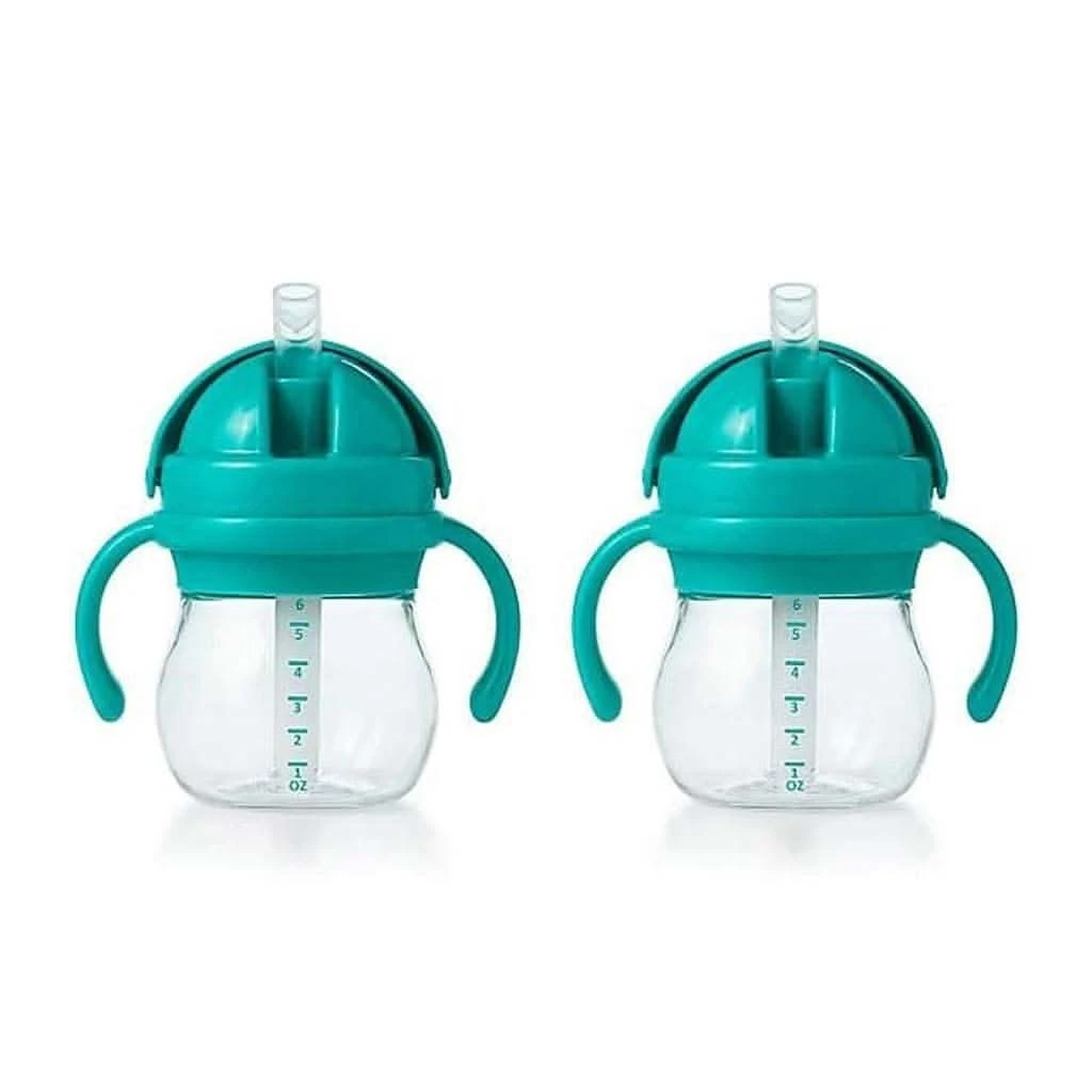OXO Tot Transitions Straw Cup With Handles, 6 Oz, Teal, 2 Pack 4 OXO Tot Transitions Straw Cup With Handles, 6 Oz, Teal, 2 Pack - Image 2